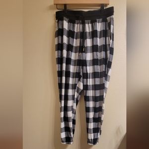 Plaid velvet jogger pajama pants